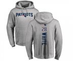 New England Patriots #28 James White Ash Backer Pullover Hoodie