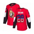 Ottawa Senators #28 Connor Brown Authentic Red USA Flag Fashion Hockey Jersey