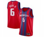 Detroit Pistons #6 Bruce Brown Jr. Authentic Red Basketball Jersey - 2019-20 City Edition