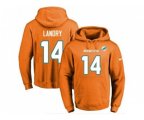 Miami Dolphins #14 Jarvis Landry Orange Name & Number Pullover NFL Hoodie