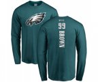 Philadelphia Eagles #99 Jerome Brown Green Backer Long Sleeve T-Shirt