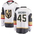 Vegas Golden Knights #45 Jake Bischoff Authentic White Away Fanatics Branded Breakaway NHL Jersey