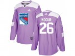 Adidas New York Rangers #26 Joe Kocur Purple Authentic Fights Cancer Stitched NHL Jersey