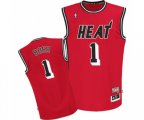 Miami Heat #1 Chris Bosh Authentic Red Hardwood Classics Nights Basketball Jersey
