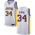 Los Angeles Lakers #34 Shaquille O'Neal Authentic White NBA Jersey - Association Edition