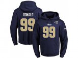 Los Angeles Rams #99 Aaron Donald Navy Blue Name & Number Pullover NFL Hoodie