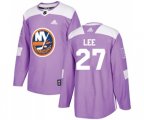 New York Islanders #27 Anders Lee Authentic Purple Fights Cancer Practice NHL Jersey