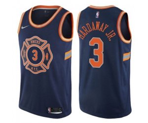 New York Knicks #3 Tim Hardaway Jr. Authentic Navy Blue NBA Jersey - City Edition