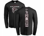 Atlanta Falcons #71 Wes Schweitzer Black Backer Long Sleeve T-Shirt