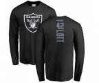 Oakland Raiders #42 Ronnie Lott Black Backer Long Sleeve T-Shirt