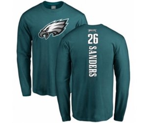 Philadelphia Eagles #26 Miles Sanders Green Backer Long Sleeve T-Shirt
