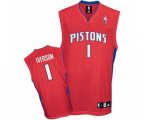 Detroit Pistons #1 Allen Iverson Authentic Red Basketball Jersey