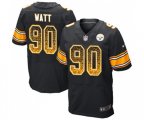 Pittsburgh Steelers #90 T. J. Watt Elite Black Home Drift Fashion Football Jersey