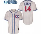 Chicago Cubs #14 Ernie Banks Authentic Cream 1929 Turn Back The Clock Baseball Jersey