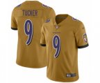 Baltimore Ravens #9 Justin Tucker Limited Gold Inverted Legend Football Jersey
