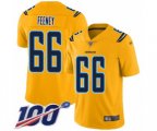 Los Angeles Chargers #66 Dan Feeney Limited Gold Inverted Legend 100th Season Football Jersey