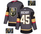 Vegas Golden Knights #45 Jake Bischoff Authentic Gray Fashion Gold NHL Jersey