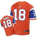 Denver Broncos #18 Peyton Manning Elite Orange Throwback NFL Jersey