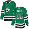 Dallas Stars #30 Jon Casey Authentic Green Drift Fashion NHL Jersey