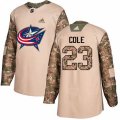 Columbus Blue Jackets #23 Ian Cole Authentic Camo Veterans Day Practice NHL Jersey