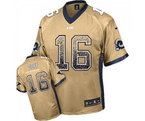 Los Angeles Rams #16 Jared Goff Elite Gold Drift Fashion Football Jersey
