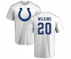 Indianapolis Colts #20 Jordan Wilkins White Name & Number Logo T-Shirt