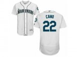 Seattle Mariners #22 Robinson Cano White Flexbase Authentic Collection MLB Jersey