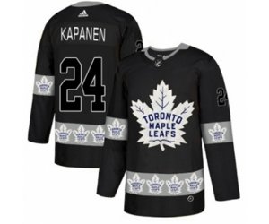 Toronto Maple Leafs #24 Kasperi Kapanen Authentic Black Team Logo Fashion NHL Jersey