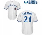Toronto Blue Jays #21 Roger Clemens Replica White Home Baseball Jersey