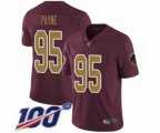 Washington Redskins #95 Da'Ron Payne Burgundy Red Gold Number Alternate 80TH Anniversary Vapor Untouchable Limited Player 100th Season Football Jerse