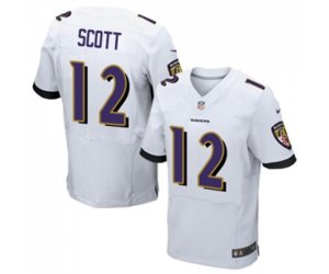 Baltimore Ravens #12 Jaleel Scott Elite White Football Jersey