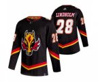 Calgary Flames #28 Elias Lindholm Black 2020-21 Reverse Retro Alternate Hockey Jersey