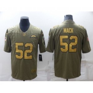 Los Angeles Chargers #52 Khalil Mack Olive Gold Salute To Service Limited Stitched Jersey