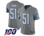Detroit Lions #51 Jahlani Tavai Limited Steel Rush Vapor Untouchable 100th Season Football Jersey