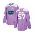 Vancouver Canucks #57 Tyler Myers Authentic Purple Fights Cancer Practice Hockey Jersey