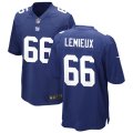 New York Giants #66 Shane Lemieux Nike Royal Team Color Vapor Untouchable Limited Jersey