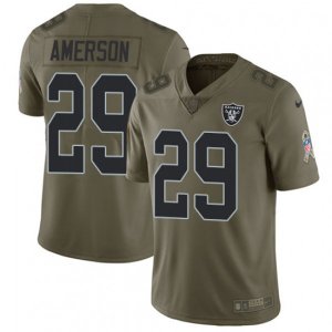 Oakland Raiders #29 David Amerson Limited Olive 2017 Salute to Service NFL Jersey