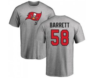Tampa Bay Buccaneers #58 Shaquil Barrett Ash Name & Number Logo T-Shirt