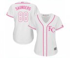 Women's Kansas City Royals #88 Michael Saunders Authentic White Fashion Cool Base Baseball Jersey