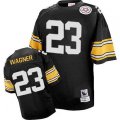 Pittsburgh Steelers #23 Mike Wagner Black Team Color Authentic Throwback NFL Jersey