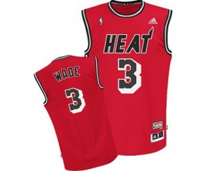 Miami Heat #3 Dwyane Wade Swingman Red Hardwood Classics Nights Basketball Jersey