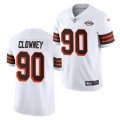 Cleveland Browns #90 Jadeveon Clowney Nike 2021 White Retro 1946 75th Anniversary Jersey