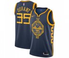 Golden State Warriors #35 Kevin Durant Authentic Navy Blue Basketball Jersey - City Edition