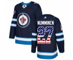 Winnipeg Jets #27 Teppo Numminen Authentic Navy Blue USA Flag Fashion NHL Jersey