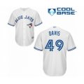 Toronto Blue Jays #49 Jonathan Davis Authentic White Home Baseball Player Jersey