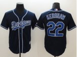 Los Angeles Dodgers #22 Clayton Kershaw Navy Blue New Cool Base Stitched Baseball Jersey