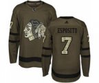 Chicago Blackhawks #7 Tony Esposito Green Salute to Service Stitched Hockey Jersey