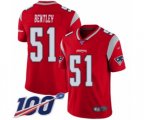 New England Patriots #51 Ja'Whaun Bentley Limited Red Inverted Legend 100th Season Football Jersey