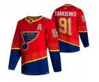 St. Louis Blues #91 Vladimir Tarasenko Red 2020-21 Reverse Retro Alternate Hockey Jersey