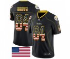 Pittsburgh Steelers #84 Antonio Brown Limited Black Rush USA Flag Football Jersey